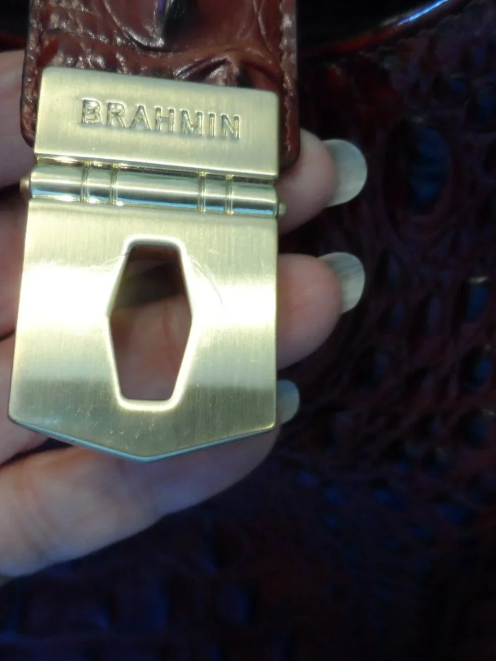 New Brahmin Elisa Pecan Melbourne Leather Handbag